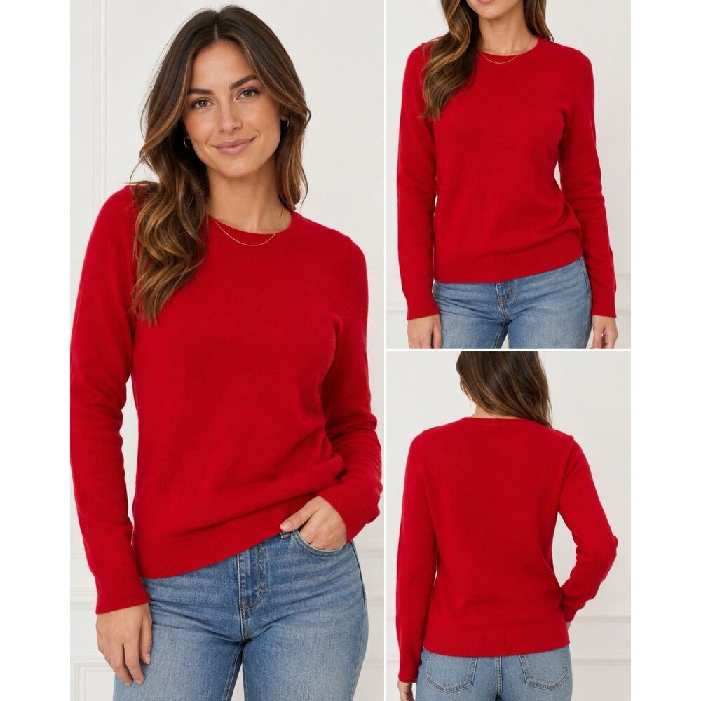 Charter Club Luxury 100% Cashmere Red Crew Neck Sweater Small